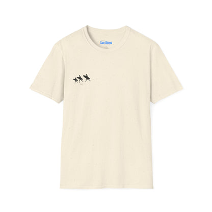 Surfing Silhouette Unisex T-Shirt, Beach Lover Gift, Casual Summer Wear, Stylish Tee