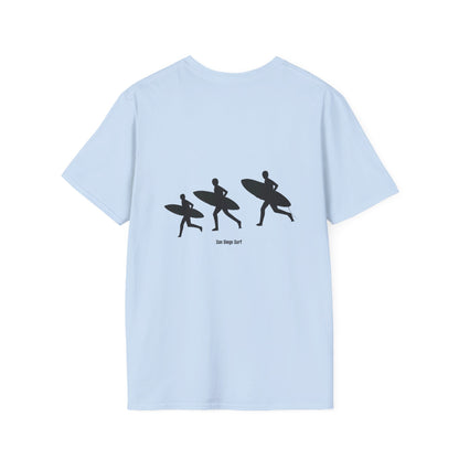 Surfing Silhouette Unisex T-Shirt, Beach Lover Gift, Casual Summer Wear, Stylish Tee