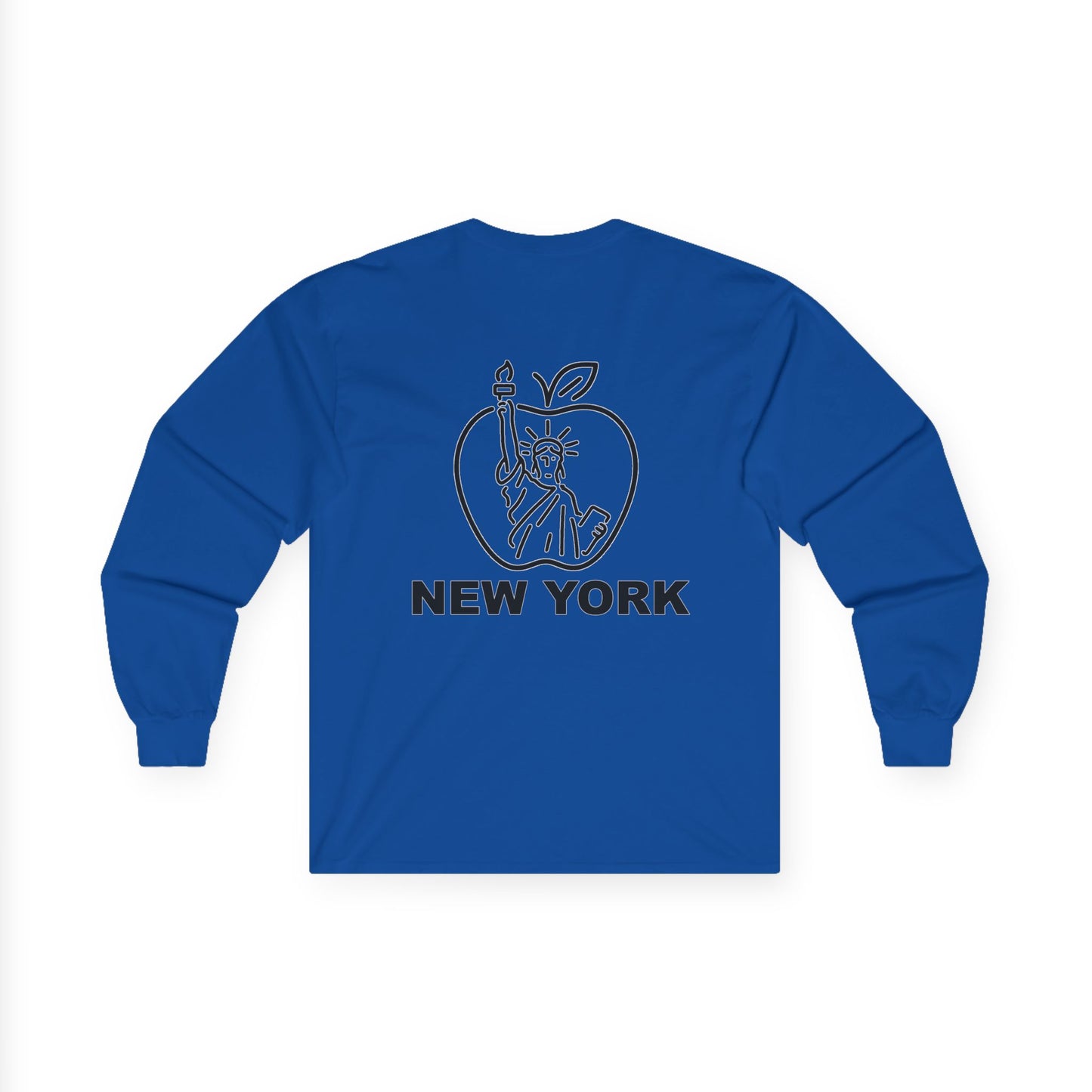 New York Apple Long Sleeve Tee, Unisex Cotton Shirt, NYC Apparel, Casual Wear, Gift for Travelers, Vintage Style