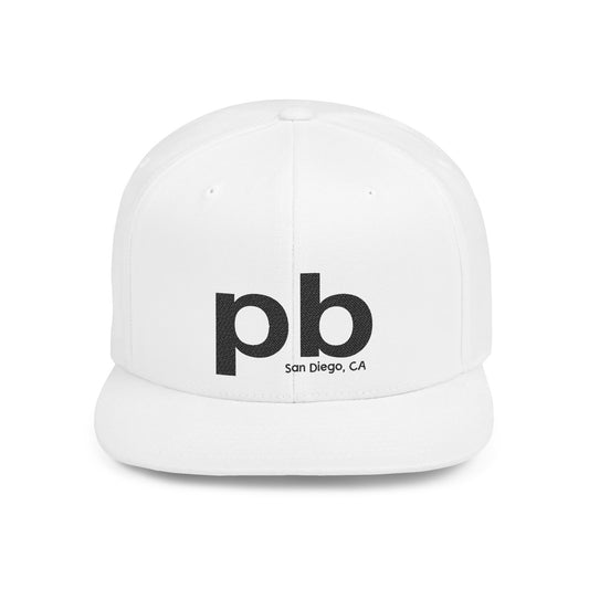 PB san diego ca Stylish Flat Bill Snapback Cap,