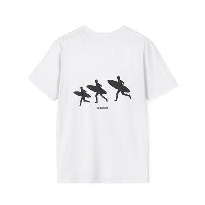 Surfing Silhouette Unisex T-Shirt, Beach Lover Gift, Casual Summer Wear, Stylish Tee