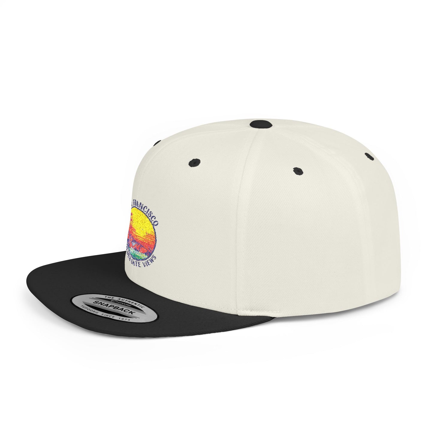 San Francisco Sunset Flat Bill Snapback Cap, Summer Hat, Unisex Baseball Cap, Casual Wear, Travel Accessories, Gift for Him/Her