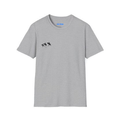 Surfing Silhouette Unisex T-Shirt, Beach Lover Gift, Casual Summer Wear, Stylish Tee