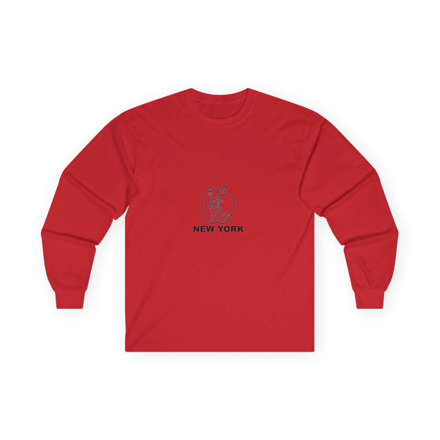 New York Apple Long Sleeve Tee, Unisex Cotton Shirt, NYC Apparel, Casual Wear, Gift for Travelers, Vintage Style