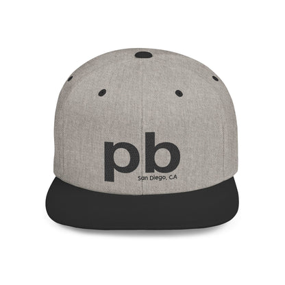 PB san diego ca Stylish Flat Bill Snapback Cap,