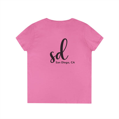 SD San Diego California v neck tshirts