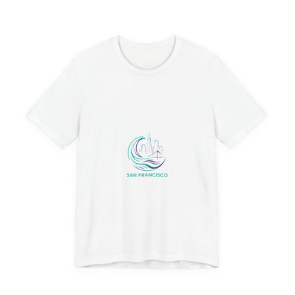 San Francisco Waves Tee Shirt, Casual Beachwear, Travel Souvenir, Unisex Graphic Tee, Summer Gift, Nature-Inspired Apparel