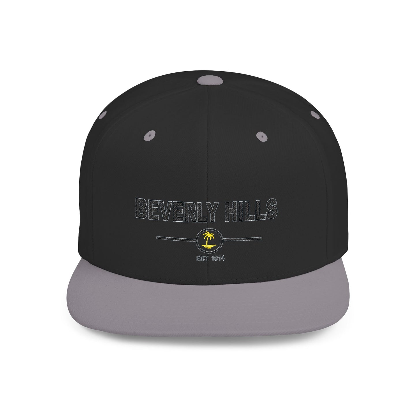 Stylish Beverly Hills Flat Bill Snapback Hat, Trendy Cap for Fashion Lovers, Casual Wear, Sun Protection, Gift for Him/Her