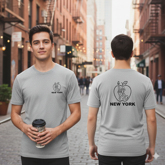 New York City Unisex Heavy Cotton Tee, Retro Graphic Tee, Gift for New Yorkers, Vacation Souvenir, NYC Apparel, Travel T-Shirt