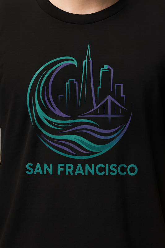 San Francisco Wave Graphic T-Shirt | Casual Summer Shirt, Beachwear, Travel Souvenir, Gift for Him/Her.
