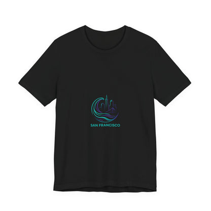San Francisco Waves Tee Shirt, Casual Beachwear, Travel Souvenir, Unisex Graphic Tee, Summer Gift, Nature-Inspired Apparel