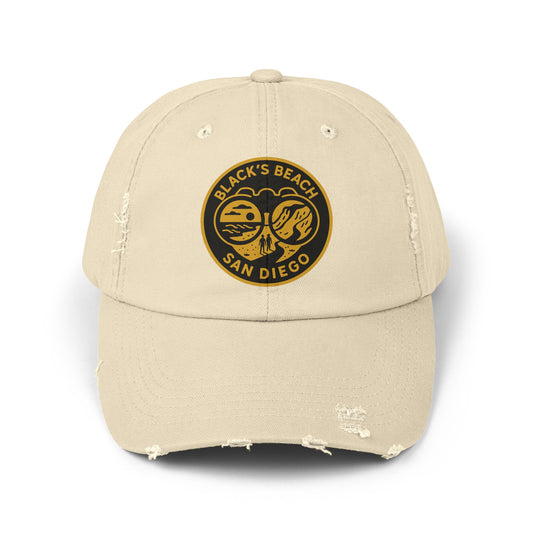 Blacks Beach San Diego Unisex Distressed Cap | Vintage Beach Hat