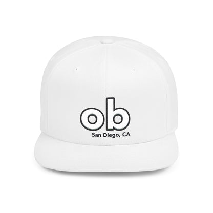ob san diego ca Stylish Flat Bill Snapback Cap,