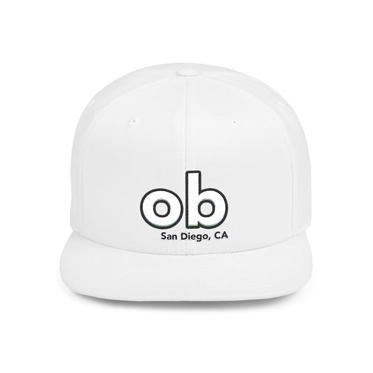 ob san diego ca Stylish Flat Bill Snapback Cap,
