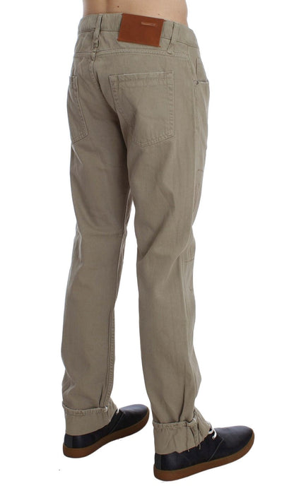 Acht Beige Cotton Patchwork Jeans