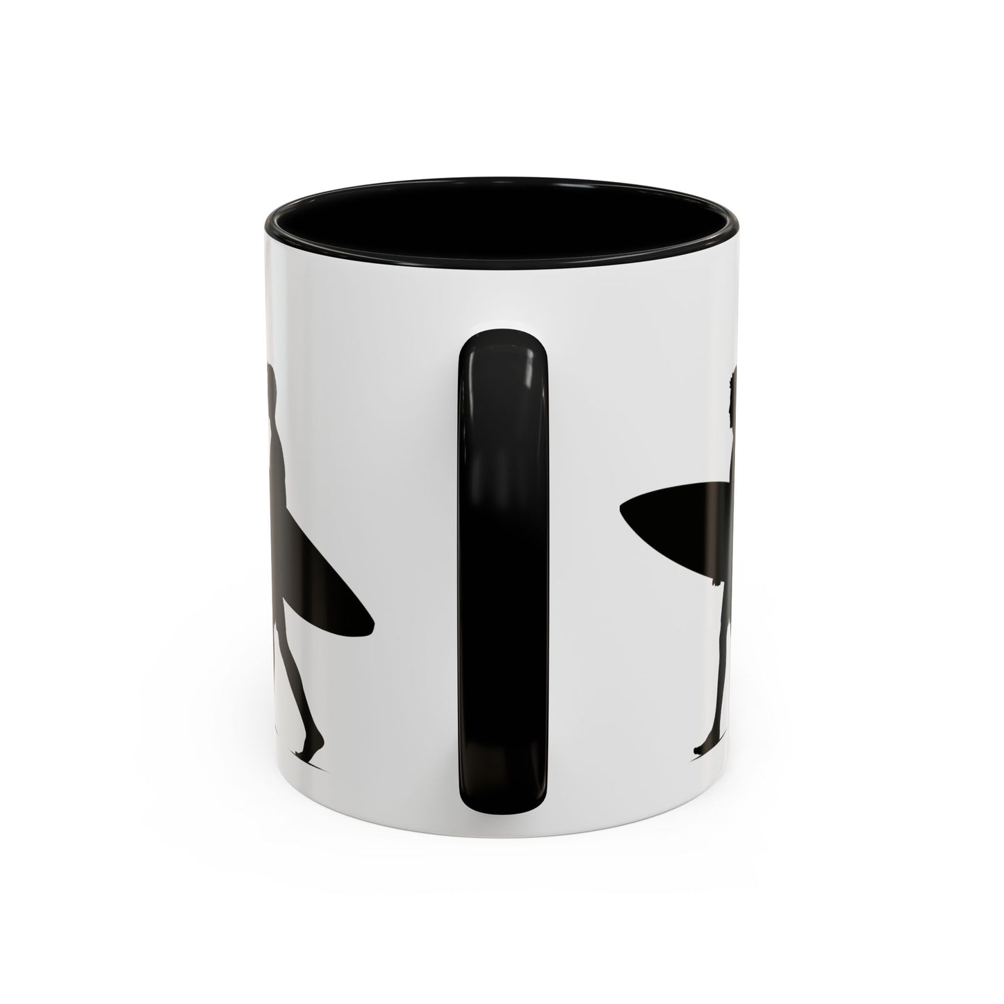 Surfing Silhouette Accent Coffee Mug - Perfect Gift for Beach Lovers, Surfers