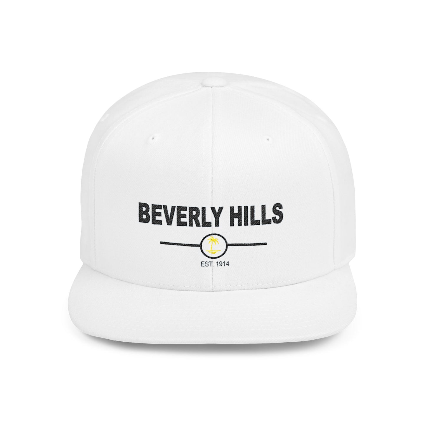 Stylish Beverly Hills Flat Bill Snapback Hat, Trendy Cap for Fashion Lovers, Casual Wear, Sun Protection, Gift for Him/Her
