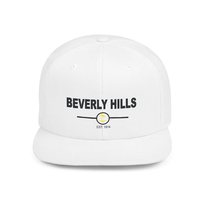 Stylish Beverly Hills Flat Bill Snapback Hat, Trendy Cap for Fashion Lovers, Casual Wear, Sun Protection, Gift for Him/Her