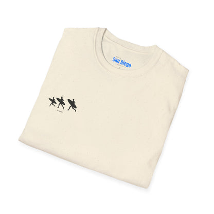 Surfing Silhouette Unisex T-Shirt, Beach Lover Gift, Casual Summer Wear, Stylish Tee