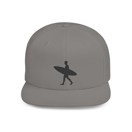 Surfing Flat Bill Snapback Hat, Cool Beach Style Cap for Summer, Gift for Surfers