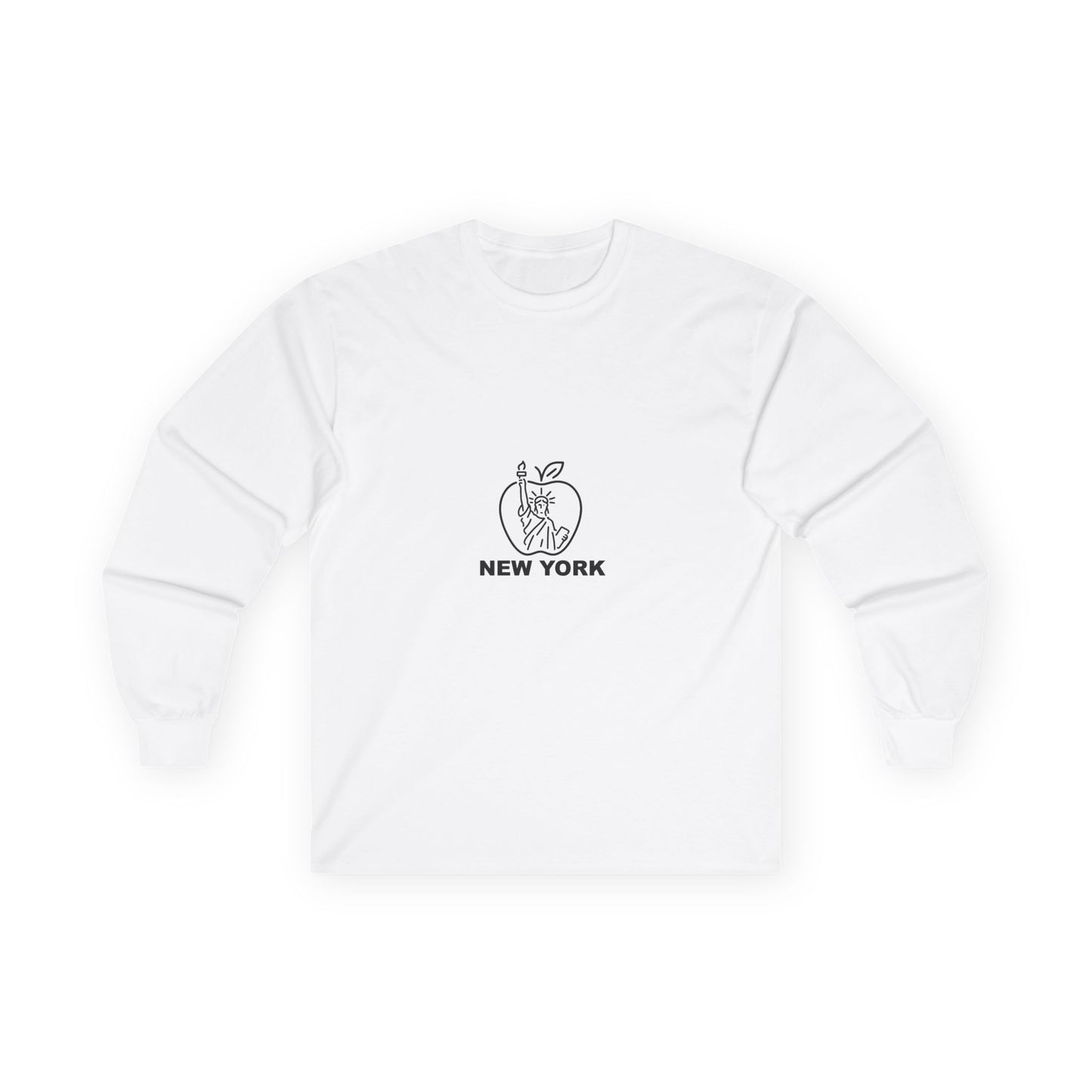 New York Apple Long Sleeve Tee, Unisex Cotton Shirt, NYC Apparel, Casual Wear, Gift for Travelers, Vintage Style