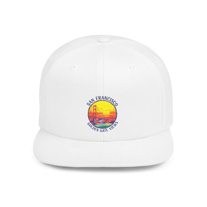 San Francisco Sunset Flat Bill Snapback Cap, Summer Hat, Unisex Baseball Cap, Casual Wear, Travel Accessories, Gift for Him/Her