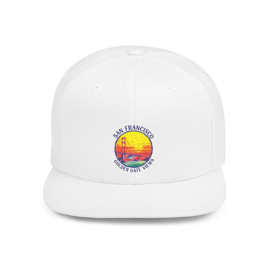 San Francisco Sunset Flat Bill Snapback Cap, Summer Hat, Unisex Baseball Cap, Casual Wear, Travel Accessories, Gift for Him/Her