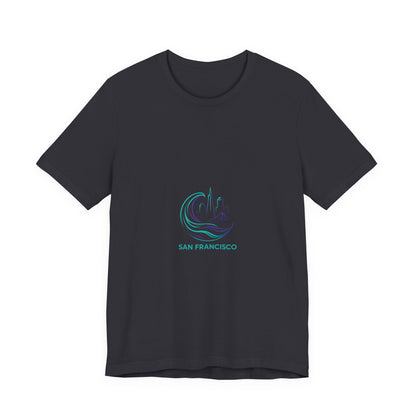 San Francisco Waves Tee Shirt, Casual Beachwear, Travel Souvenir, Unisex Graphic Tee, Summer Gift, Nature-Inspired Apparel