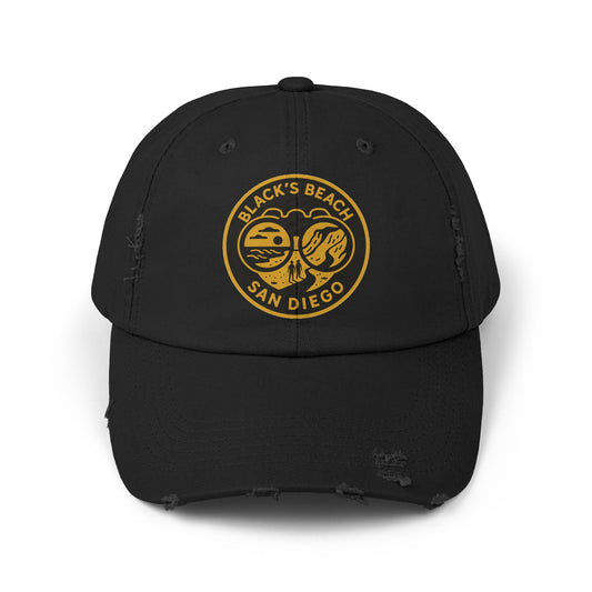 Blacks Beach San Diego Unisex Distressed Cap | Vintage Beach Hat