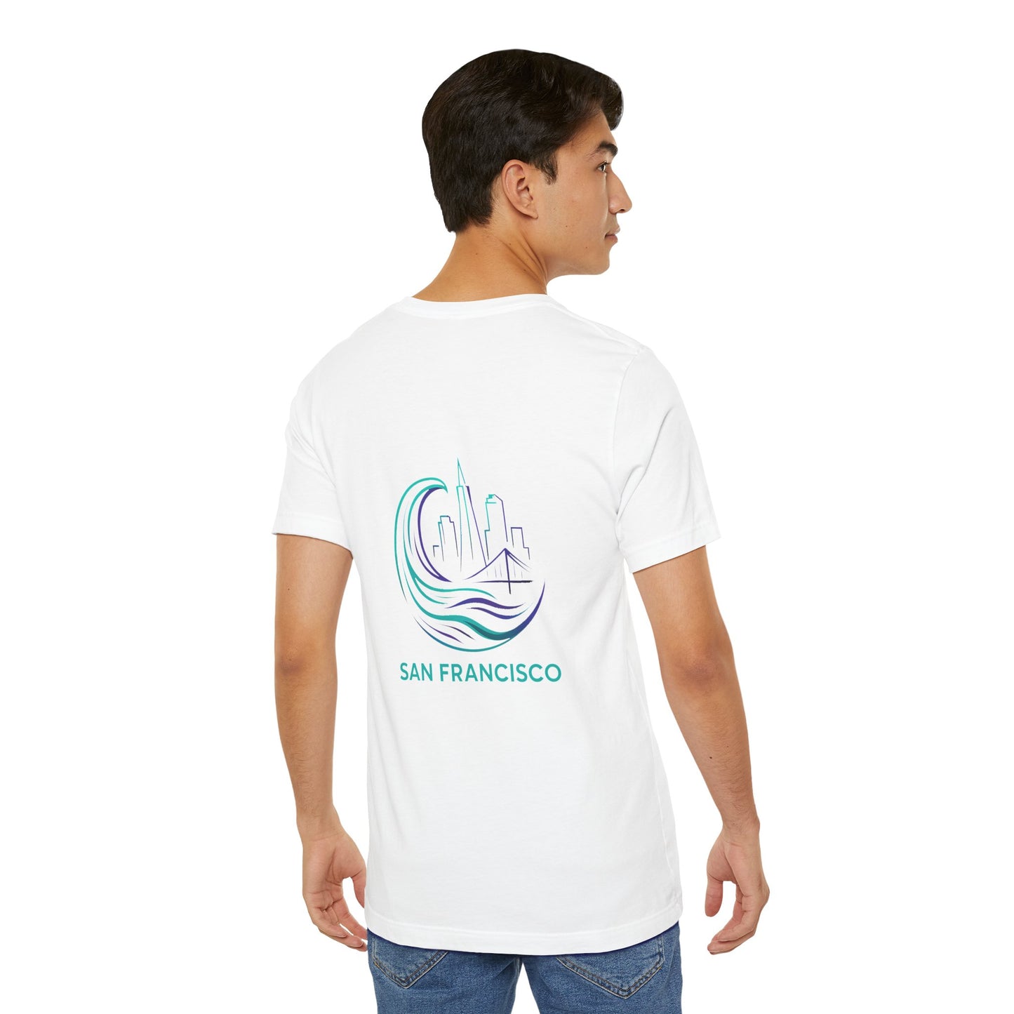 San Francisco Waves Tee Shirt, Casual Beachwear, Travel Souvenir, Unisex Graphic Tee, Summer Gift, Nature-Inspired Apparel