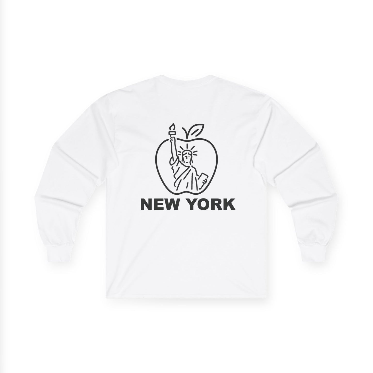 New York Apple Long Sleeve Tee, Unisex Cotton Shirt, NYC Apparel, Casual Wear, Gift for Travelers, Vintage Style