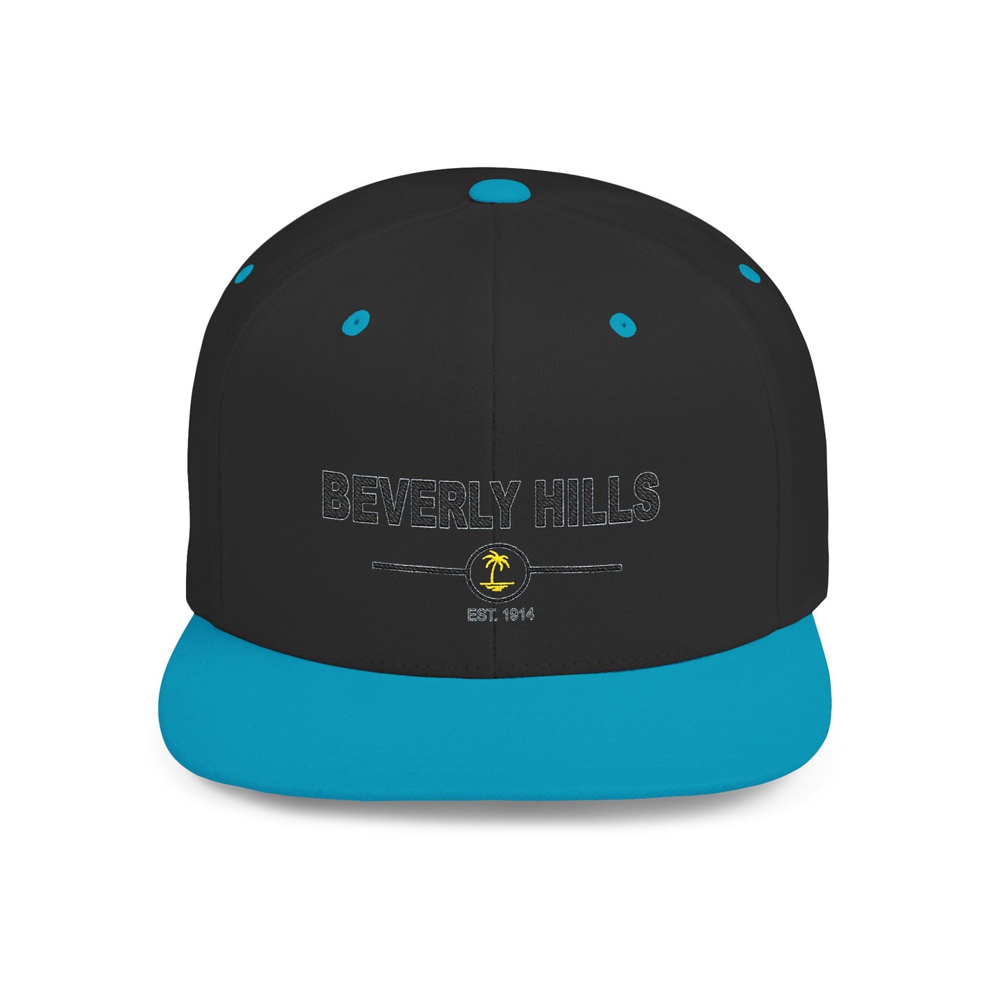Stylish Beverly Hills Flat Bill Snapback Hat, Trendy Cap for Fashion Lovers, Casual Wear, Sun Protection, Gift for Him/Her