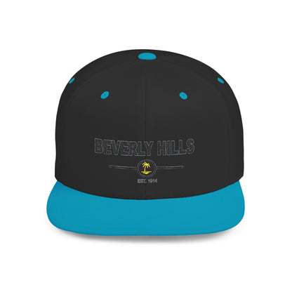Stylish Beverly Hills Flat Bill Snapback Hat, Trendy Cap for Fashion Lovers, Casual Wear, Sun Protection, Gift for Him/Her