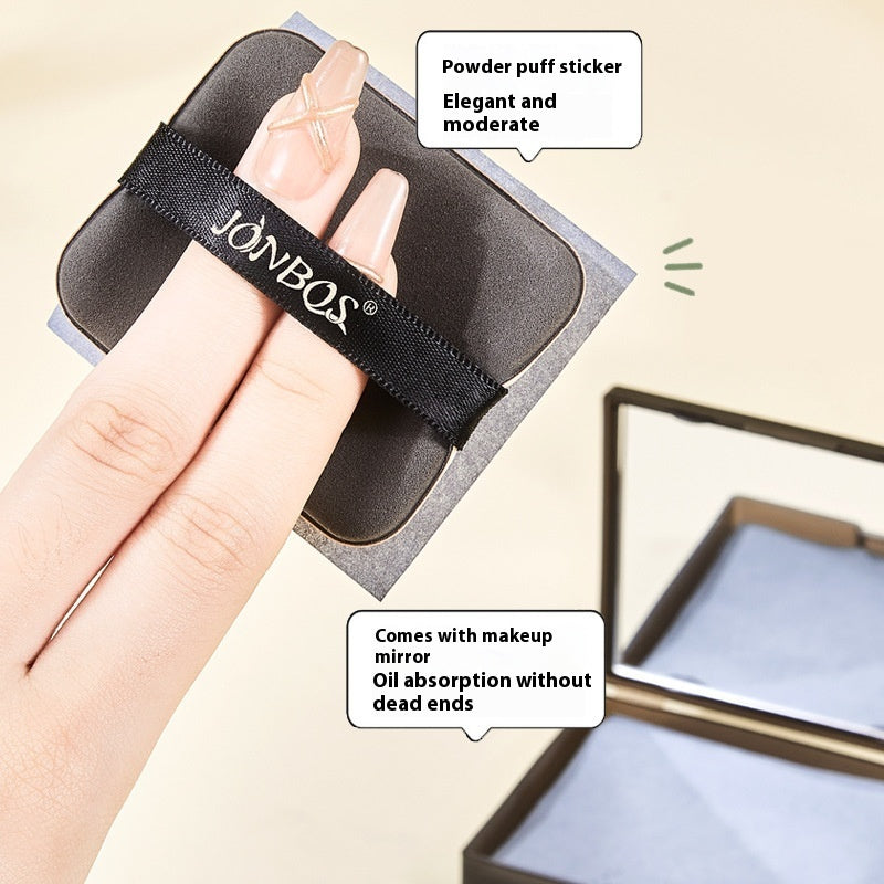 Portable Cleaning Oil-absorbing Sheets With Powder Puff Facial Oily Skin Refreshing Oil Removing Bamboo Charcoal Oil Control