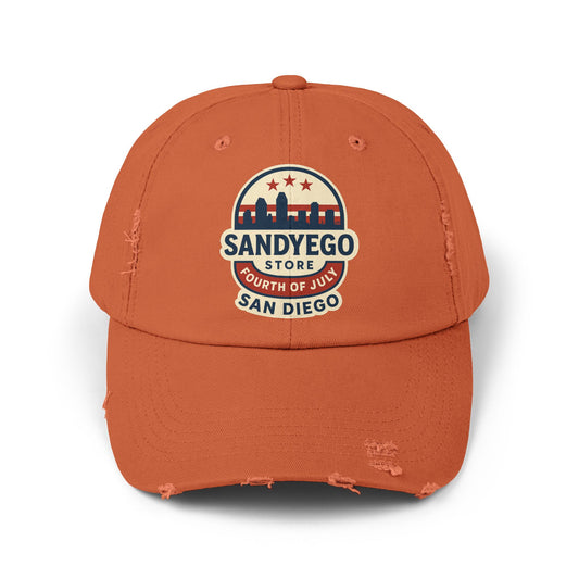 SANDYEGO Fourth of July Distressed Cap -, Independence Day Gift