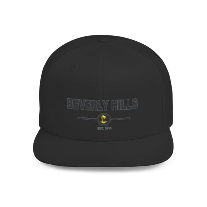 Stylish Beverly Hills Flat Bill Snapback Hat, Trendy Cap for Fashion Lovers, Casual Wear, Sun Protection, Gift for Him/Her