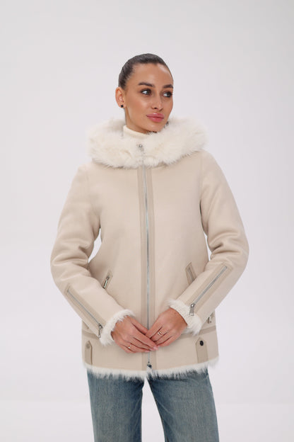 ⇆ Reversible Hooded Wool Blend Jacket