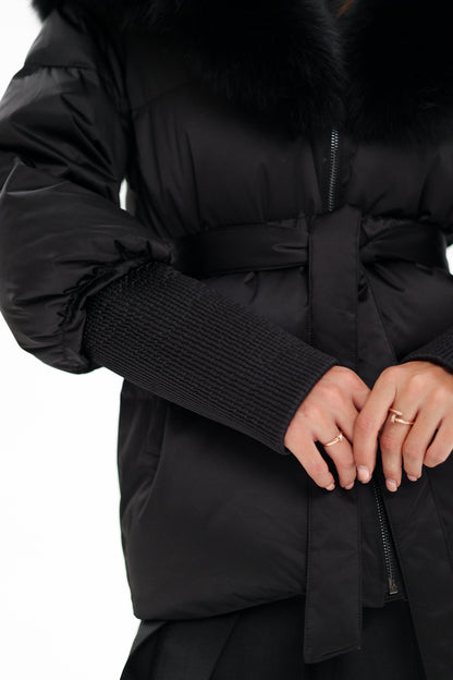 Pre-Order. Re-Stock Ships October 20. Amanda Genuine Fur Trim Down Fill Coat