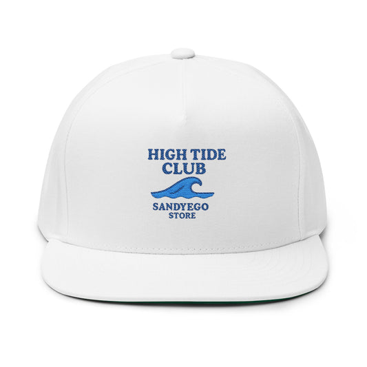 High Tide Club Embroidered Flat Bill Cap, sandyego store