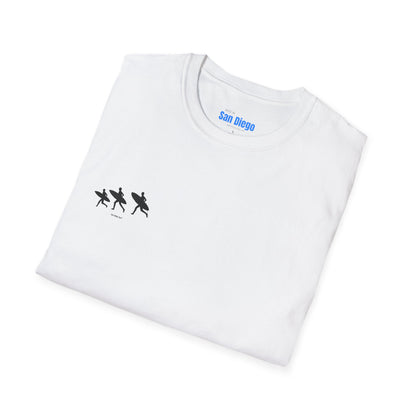 Surfing Silhouette Unisex T-Shirt, Beach Lover Gift, Casual Summer Wear, Stylish Tee