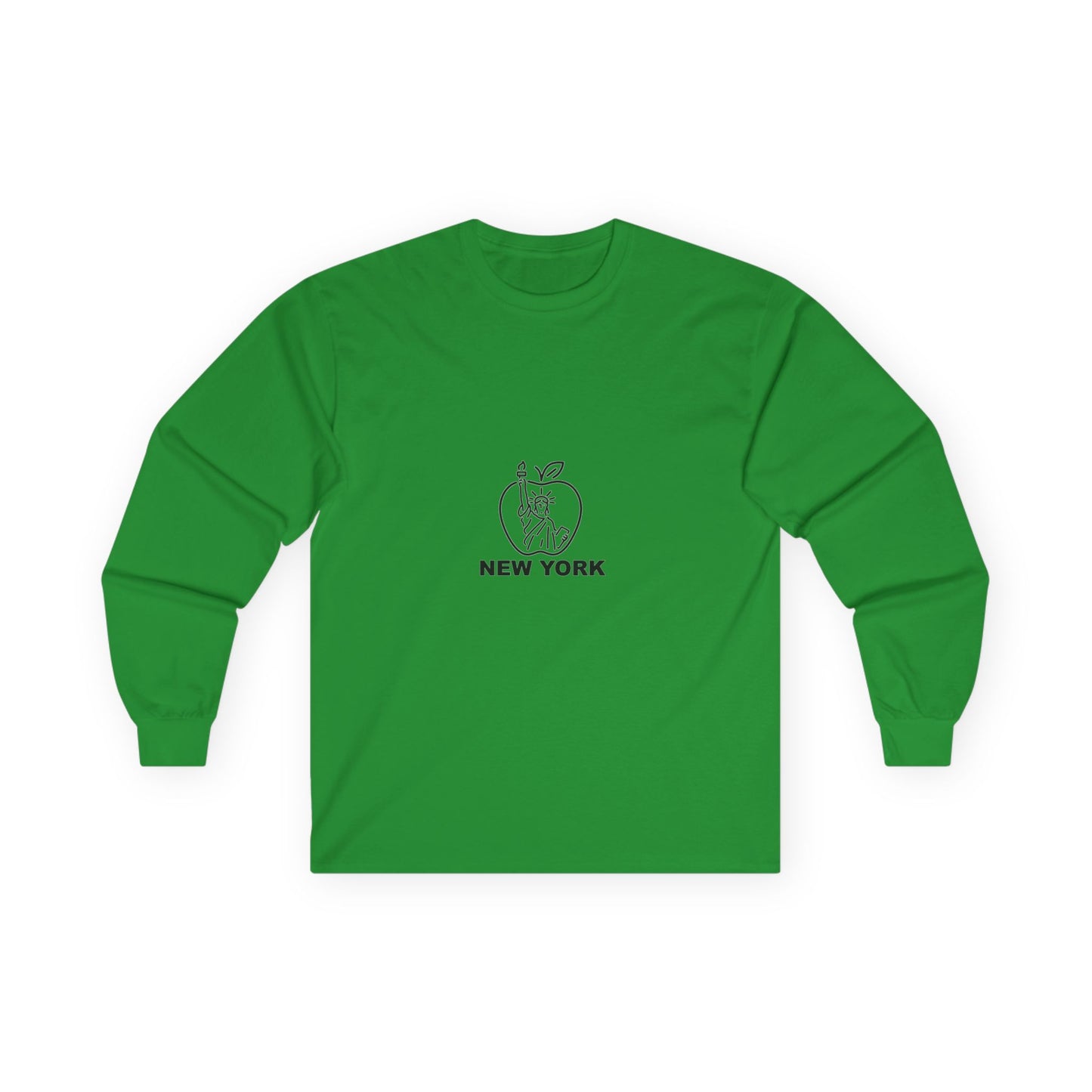 New York Apple Long Sleeve Tee, Unisex Cotton Shirt, NYC Apparel, Casual Wear, Gift for Travelers, Vintage Style