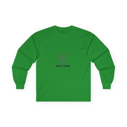 New York Apple Long Sleeve Tee, Unisex Cotton Shirt, NYC Apparel, Casual Wear, Gift for Travelers, Vintage Style