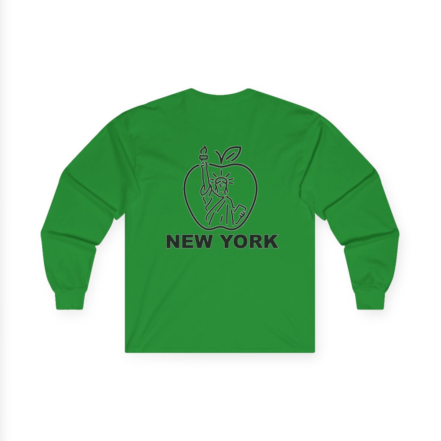 New York Apple Long Sleeve Tee, Unisex Cotton Shirt, NYC Apparel, Casual Wear, Gift for Travelers, Vintage Style