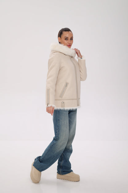 ⇆ Reversible Hooded Wool Blend Jacket