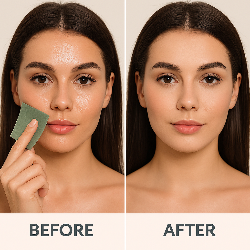 Oil Blotting Paper And Powder Puff