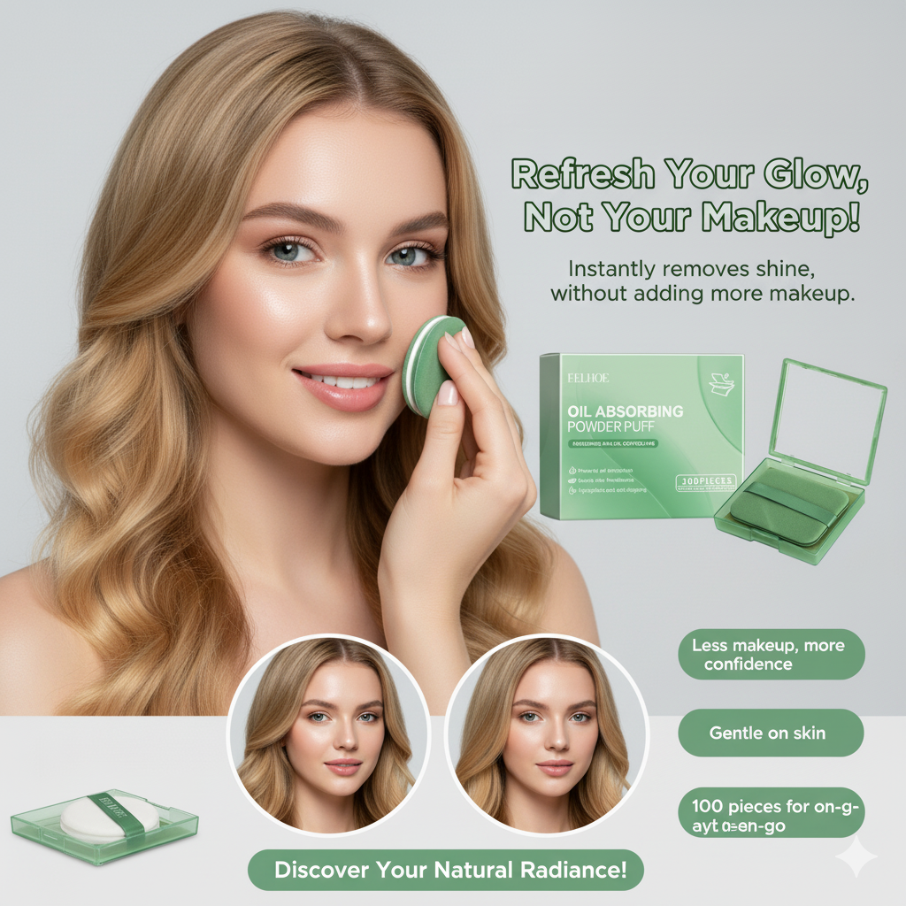 Oil Blotting Paper And Powder Puff