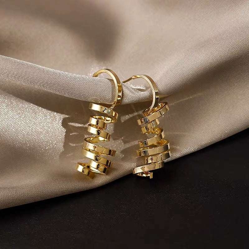 Golden Curly Fries Earrings