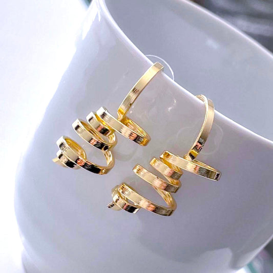 Golden Curly Fries Earrings