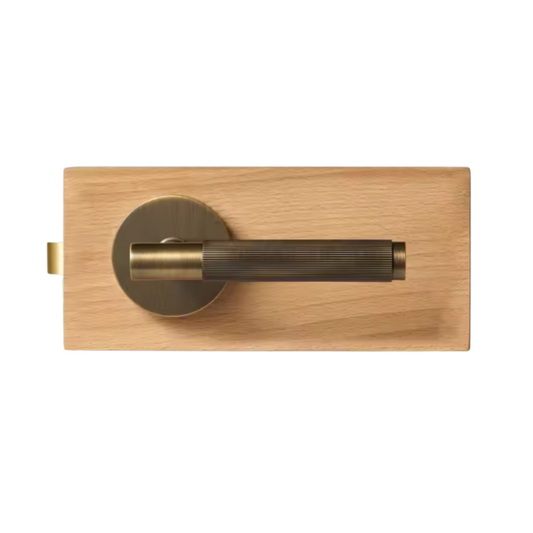 Modern Aged Brass Linear Solid Brass T-Bar Door Handle – Contemporary Style Meets Lasting Craftsmanship
