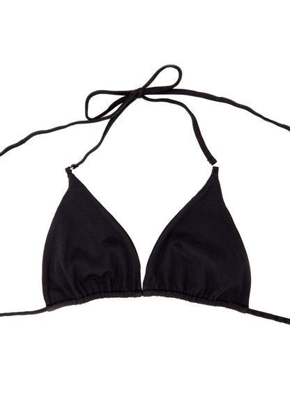 Nalani Triangle Bikini Top X Black Eco-Rib